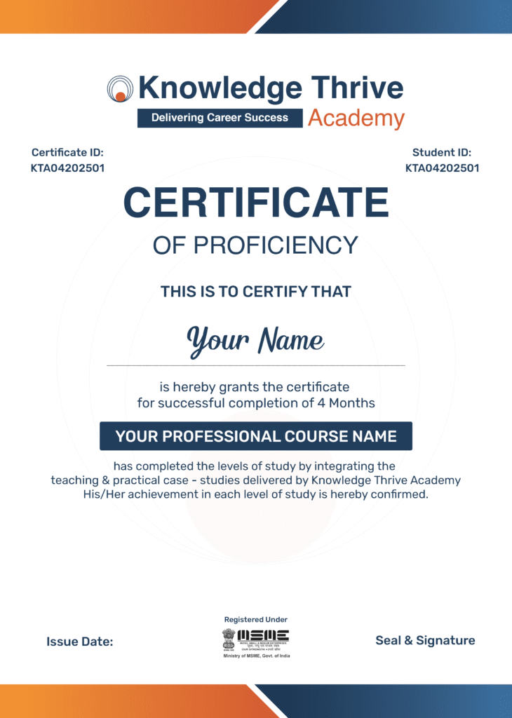 Knowledge Thrive Academy Certificate