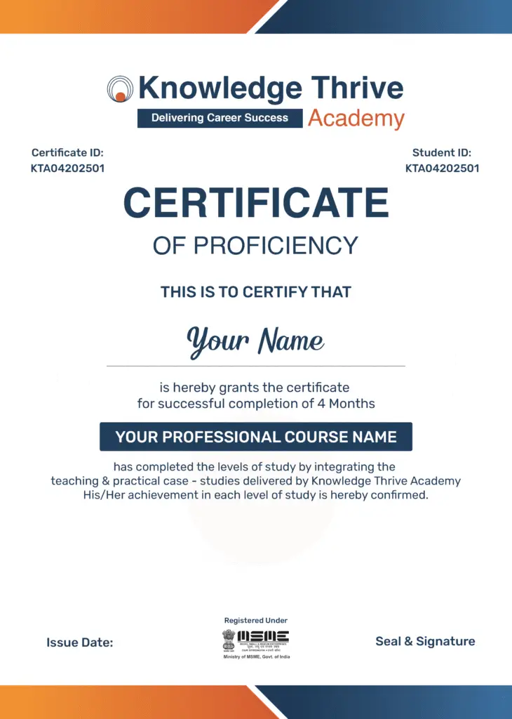 knowledge thrive academy certificate |